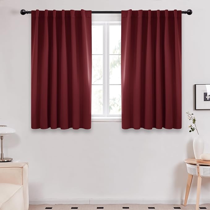 Deconovo Solid Back Tab and Rod Pocket Curtains Thermal Insulated Blackout by Deconovo