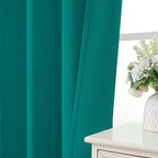 CUCRAF Turquoise Blackout Curtains Customize, Rod Pocket Room Darkening Curtain - Image 6