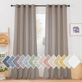 NICETOWN Linen Sheer Curtains 96 inches Long, Grommet Semi Sheer Flax Textued by NICETOWN