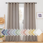 NICETOWN Linen Sheer Curtains 96 inches Long, Grommet Semi Sheer Flax Textued by NICETOWN