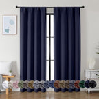 Simplebrand Ava Navy Blue Blackout Curtains by Simplebrand