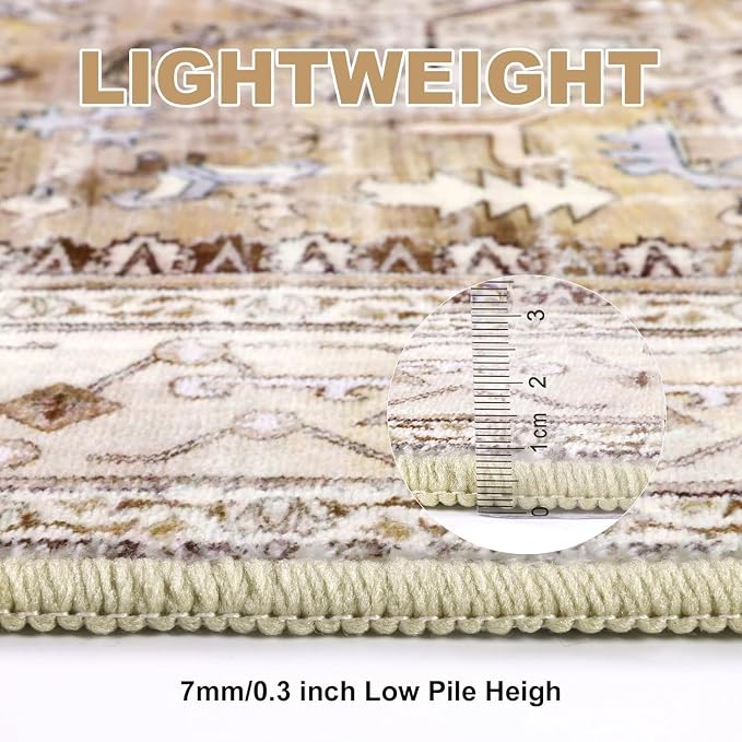 Yamaziot Washable Runner Rug, 3x6 Non-Slip Boho Vintage Hallway Rug - Image 3