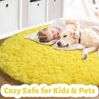 Amdrebio Yellow Circle Round Rug 6Ft - Image 2