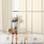 Gwine Cream Valances for Windows, Small Light Filtering Rod Pocket Cafe Valance - Image 7
