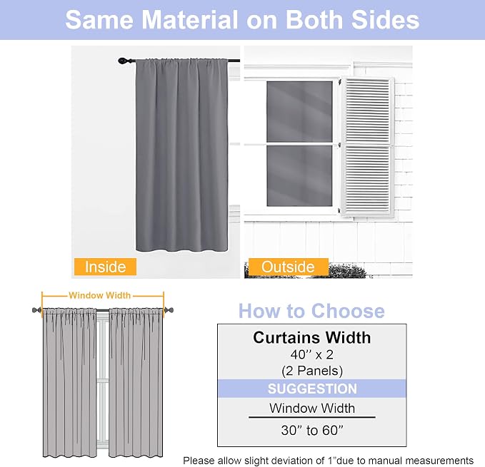 Simplebrand Ava Light Grey Short Blackout Curtains - Image 8