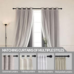 Thestoa Curtain Rods for Windows 31 or 46 Inch, 5/8" Diameter Black Curtain Rod - Image 6