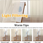 Gwine Cream Sheer Curtains 90 Inches Long 2 Panels Set, Light Filtering Solid - Image 5