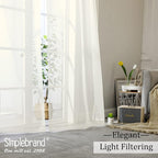 Simplebrand Ivory Sheer Curtains, 2 Panels Set - Image 7
