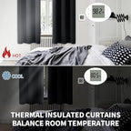 BGment Black Blackout Curtains for Bedroom 63 Inch Length 2 Panels Set - Image 4