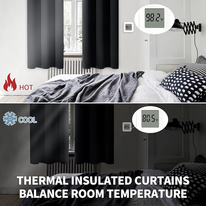 BGment Black Short Blackout Curtains - Image 4