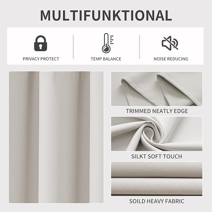 Joydeco Blackout Curtains 95 Inch Length 2 Panels Set, Thermal Insulated Long - Image 3