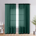 OVZME Hunter Green Sheer Curtains 72 Inches Long 2 Panels by OVZME