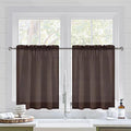 DWCN Brown Sheer Curtains for Kitchen Windows by DWCN