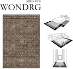 8x10 Washable Area Rug for Living Room Bedroom Vintage Brown Non Slip Carpet - Image 2