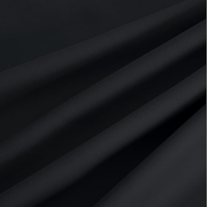 NICETOWN Room Darkening Draperies Curtains Panels, 2 Panels Black W52 x L90 - Image 7