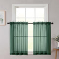Cafe Curtains 36 Inch Length Tier 2 Pieces, Modern Soft Airy Sheer Kitchen by WelvetBLK