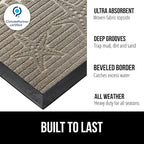 GORILLA GRIP 100% Waterproof All-Season WeatherMAX Doormat, US Designed Natural - Image 2