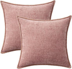 MIULEE Pack of 2 Couch Throw Pillow Covers 20x20 Inch Blush Pink Farmhouse - Image 6
