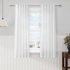 Nanspring White Farmhouse Decor Curtains 63 Inch Length by Nanspring