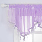 Molaxhome Swag Curtain 51 inch Length Rod Pocket Scalloped Curtain Valance - Image 5