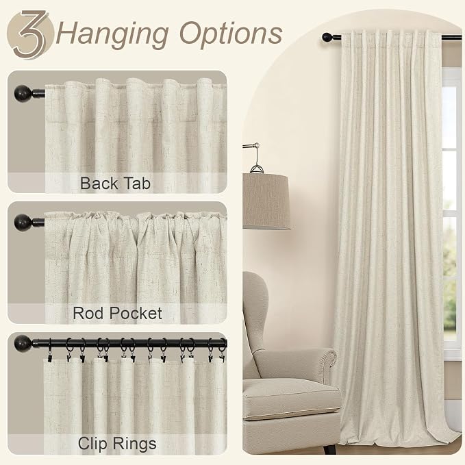 92 Inch Curtains 2 Panel Set UV Light Blocking Summer Farmhouse Curtains - Image 6