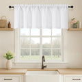 OVZME White Valance for Windows, Light Filtering Thick Textured Small Kitchen by OVZME