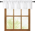 OWENIE White Valances for Windows 1 Pcs, Light Filtering Textured Farmhouse by OWENIE