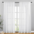 NICETOWN Semi Sheer Curtains 84 inches Length, Rod Pocket & Back Tab Linen by NICETOWN
