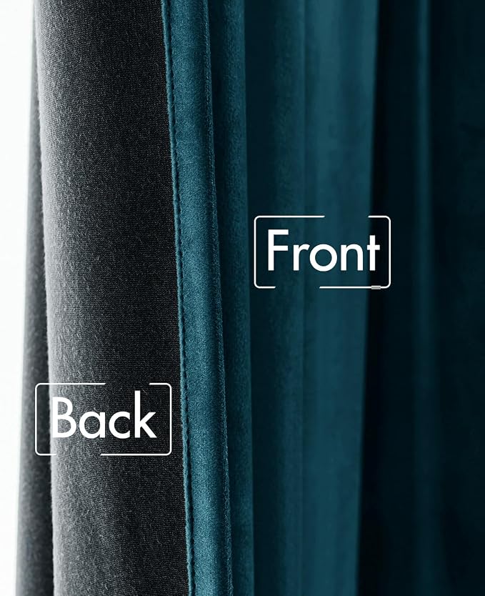 MIULEE Blue Velvet Curtains 90 inches 2 Panels - Image 6