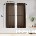 OWENIE Sheer Curtains 54 inches Long - Image 2