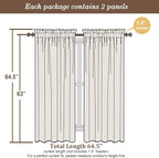 Chyhomenyc Light Green Sheer Curtains 63 Inches Long 2 Panels Set- Light - Image 3