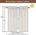 Chyhomenyc Sage Green Sheer Curtains 63 Inch Length 2 Panels Set, Light - Image 4