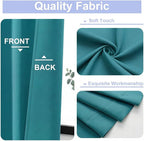 Simplebrand Ava Teal Short 36 Inches Blackout Curtain 2 Panels Set, Half Window - Image 3