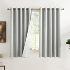 NICETOWN Grey Full Shade Curtain Panels, 62 x 63 inch, Pair of Energy Smart & by NICETOWN