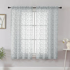 Chyhomenyc Light Grey Short Curtains 45 Inch Length 2 Panels, Light Filtering by Chyhomenyc