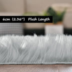 Goolela Grey Fluffy Fuzzy Furry Runner Rug 2x6 - Image 2