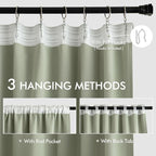 MIULEE Sage Green Back Tab Blackout Curtains 84 Inch Length 2 Panels Set - Image 3