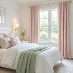 100% Blackout Shield Light Pink Linen Blackout Curtains - Image 6