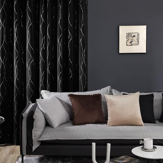 Deconovo Black Out Curtains for Kitchen, 42 x 45 Inch Length 2 Panels Set - Image 3