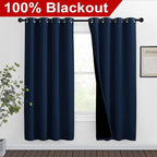 NICETOWN Complete 100% Blackout Curtain Set, Thermal Insulated & Energy - Image 2