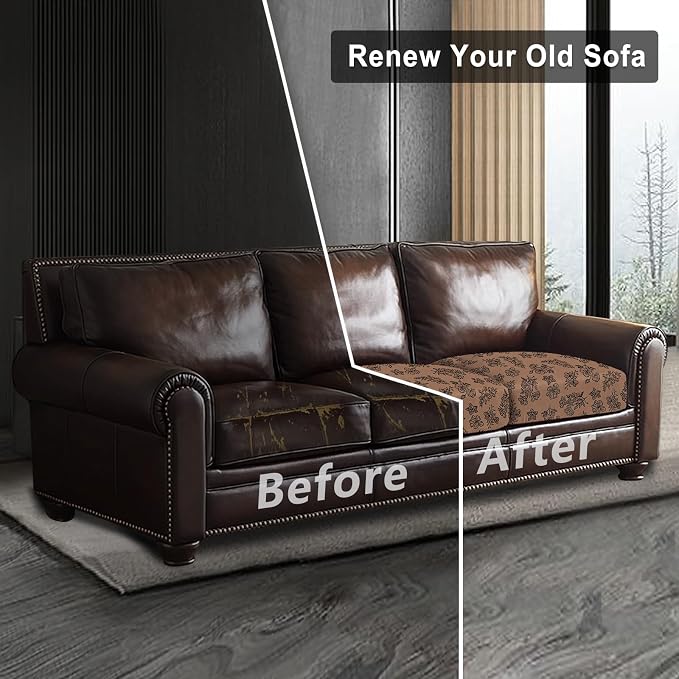 Leather Look Couch Cushion Covers Sofa Seat Slipcovers Sets Couches Furniture - Image 8