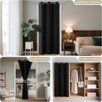 Joydeco Blackout Door Curtain for Doorway Privacy 90 Inches Long, Grommet - Image 4