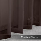 OWENIE Sheer Chocolate Curtains, Sheer Curtains 90 Inches Long 2 Panels Set - Image 5