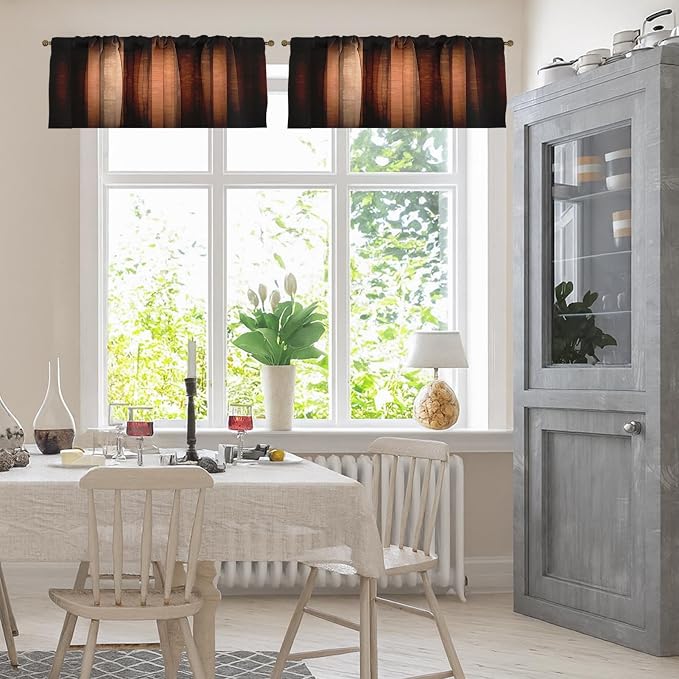 Emvency 2 Pack Valances Window Treatments, 52x18 Inch Rod Pocket Valances - Image 2
