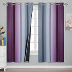 Estelar Textiler Ombre Grey and Purple Blackout Curtains 72 Inch Length 2 Panels by ESTELARTEXTILER