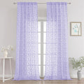 Chyhomenyc Extra Long Light Purple Sheer Curtains 120 Inch Length 2 Panels Set by Chyhomenyc