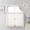 Lecloud Leia Ivory 2 PCS Sheer Kitchen Curtains 30 Inch Length, Breathable Clip by Lecloud