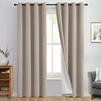 Yakamok 100% Blackout Curtain Panels 84 inches Cold and Light Blocking Drapes by Yakamok