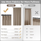 MIULEE Pinch Pleated Thick Linen Curtains 108 Inches Length 2 Panels - Image 6