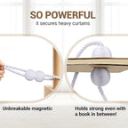 Hion Magnetic Curtain Tiebacks White 2pcs, Curtain Tiebacks Buckles Holdbacks - Image 5